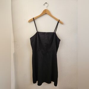 Cotton:On Woven Krissy Dress Mini Linen Blend Smocked Black Extra Large‎ XL NWT